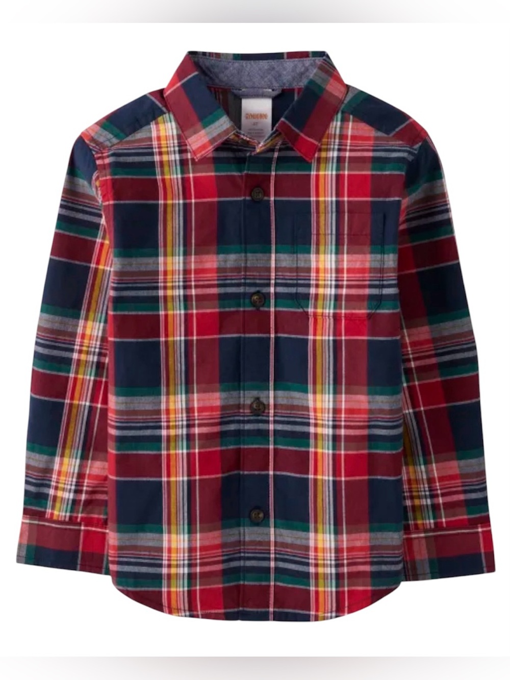 Gymboree Boys Matching Family Plaid Poplin Button Up Shirt Apple Orchard 3T